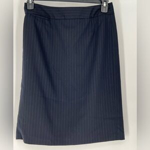 ANN‎ KLEIN PLATINUM WOOL PENCIL SKIRT